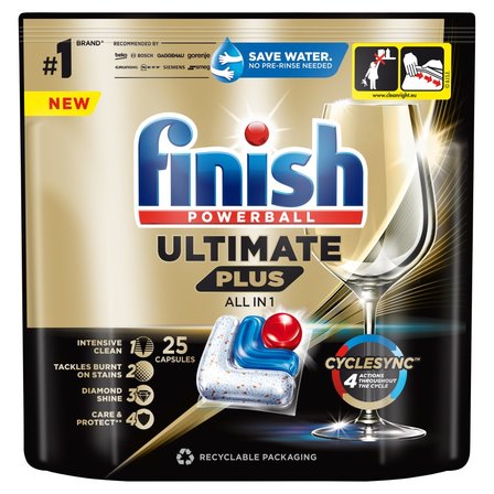 Finish Ultimate Plus Fresh Kapsułki do mycia naczyń w zmywarce 305 g (25 sztuk) (1)