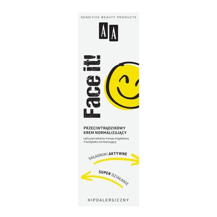 AA Face It! Przeciwtrądzikowy krem normalizujący 40 ml (1)