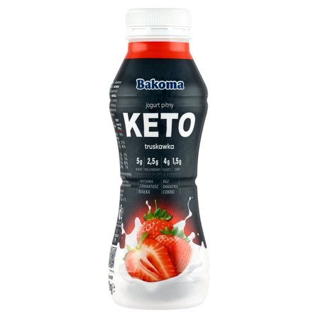 Bakoma Keto Jogurt pitny truskawka 300 g (1)