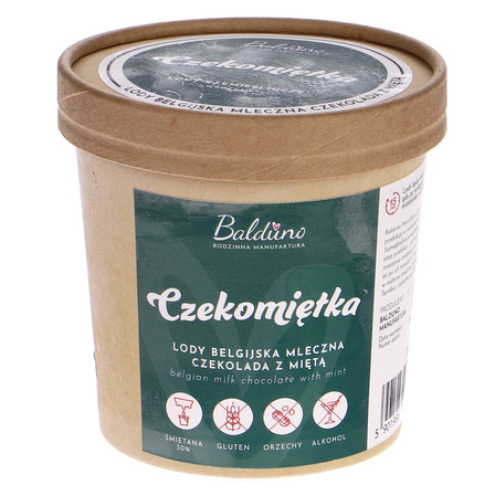 Balduno manufaktura czekomiętka lody belgijska mleczna czekolada z miętą  350ml (1)