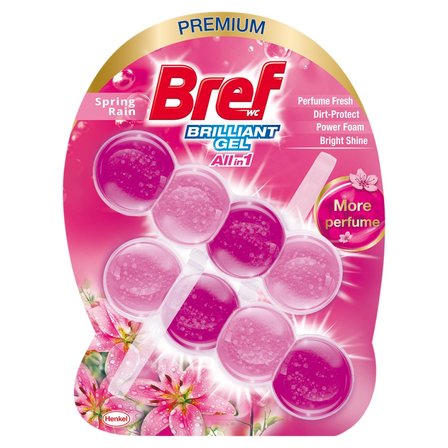 Bref WC Brilliant Gel All in 1 Zawieszka myjąco-zapachowa do muszli WC wiosenny deszcz 2 x 42 g (1)