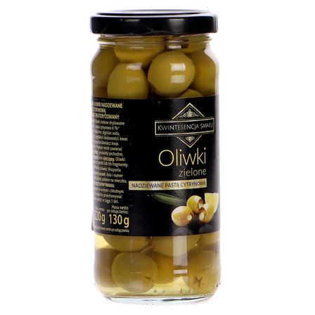 Kwintesencja smaku zielone oliwki nadziewane pastą cytrynową 220g (11)