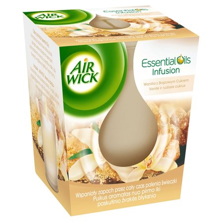 Air Wick Essential Oils Infusion Świeczka o zapachu wanilia z brązowym cukrem 105 g (1)