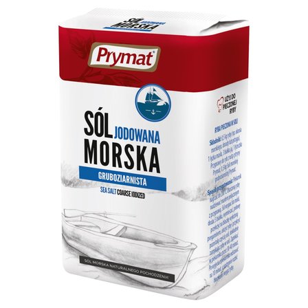 Prymat Sól morska jodowana gruboziarnista 900 g (1)