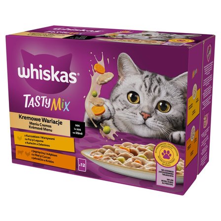 Whiskas Tasty Mix Mokra karma dla kotów kremowe wariacje sos 1.02 kg (12 x 85 g) (1)