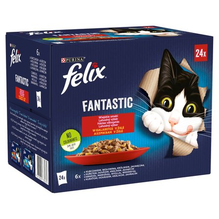 Felix Fantastic Karma dla kotów wiejskie smaki w galaretce 2,04 kg (24 x 85 g) (1)