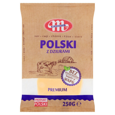 Mlekovita Ser Polski z dziurami premium 250 g (1)