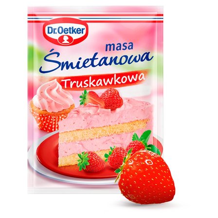 Dr. Oetker Masa śmietanowa truskawkowa 89 g (2)