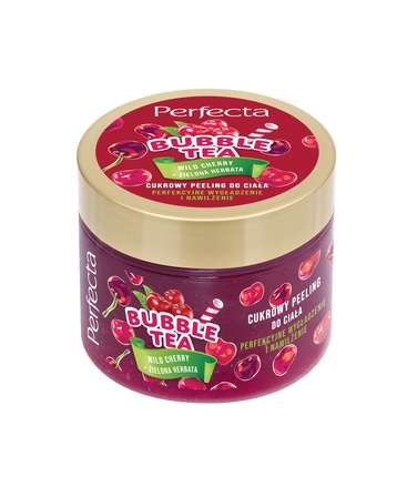 PERFECTA Bubble Tea Peeling cukrowy do ciała Wild Cherry 300g (1)