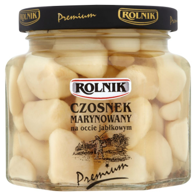 Rolnik Premium Czosnek marynowany w occie jabłkowym 200 g (1)