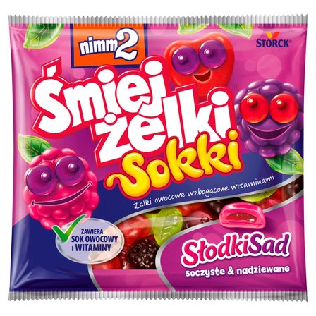 nimm2 Śmiejżelki Sokki Słodki Sad Żelki owocowe wzbogacone witaminami 90 g (1)