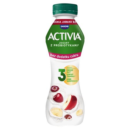 Activia Jogurt bez dodatku cukru czereśnia jabłko banan 270 g (1)