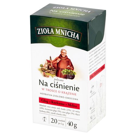 Big-Active Zioła Mnicha Na ciśnienie Herbatka ziołowo-owocowa 40 g (20 x 2 g) (2)