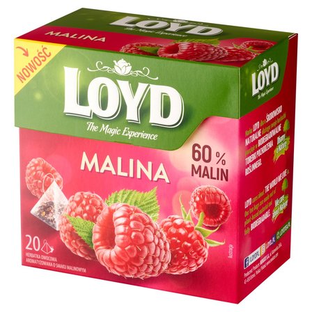 Loyd Herbatka owocowa aromatyzowana o smaku malinowym 54 g (20 x 2,7 g) (2)