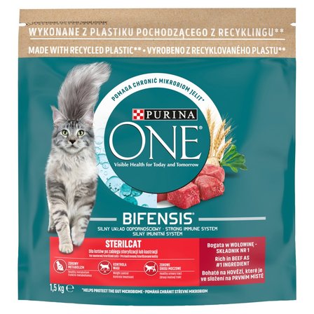 PURINA ONE Bifensis Sterilcat Karma dla kotów bogata w wołowinę 1,5 kg (1)