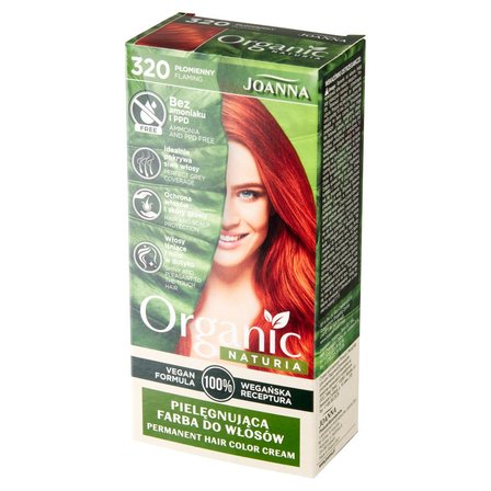 Joanna Naturia Organic Pielęgnująca farba do włosów płomienny 320 (2)