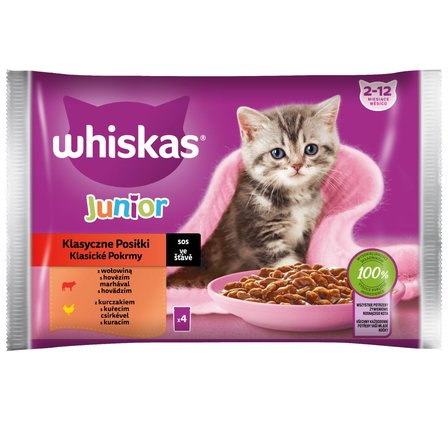 Whiskas Junior Mokra karma dla kociąt klasyczne posiłki sos 340 g (4 x 85 g) (1)