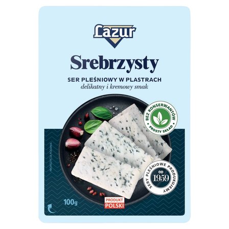 Lazur Ser pleśniowy srebrzysty plastry 100 g (1)