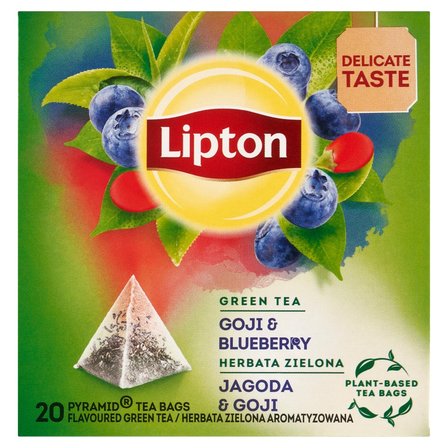 Lipton Herbata zielona aromatyzowana jagoda & goji 28 g (20 torebek) (1)