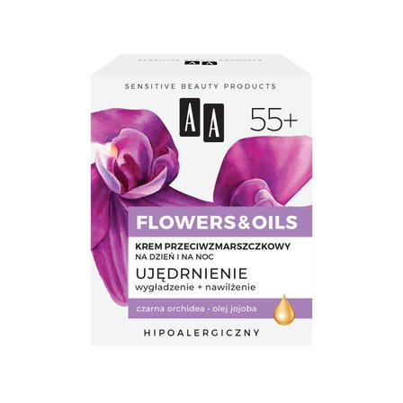 AA Flowers&Oils 55+ Ujędrnienie Krem przeciwzmarszczkowy na dzień i na noc 50 ml (4)