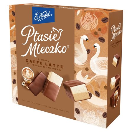 E. Wedel Ptasie mleczko o smaku caffe latte w czekoladzie mlecznej 340 g (1)