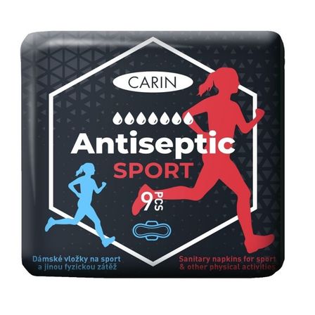 CARIN Podpaski higieniczne ULTRA WINGS SPORT ANTISEPTIC, 9 szt (1)