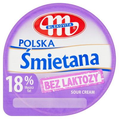 Mlekovita Śmietana Polska bez laktozy 18% 200 g (1)