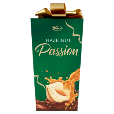 Vobro Hazelnut Passion Praliny nadziewane kremem orzechowym i z orzechem laskowym 196 g (1)