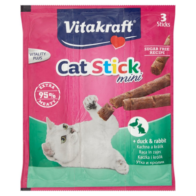 Vitakraft Cat Stick Mini Kaczka i królik Karma uzupełniająca dla kotów 18 g (3 sztuki) (1)