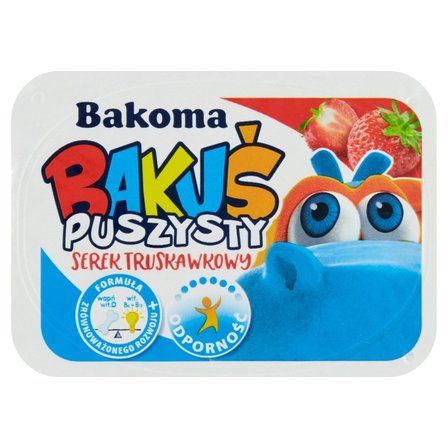 Bakoma Bakuś Puszysty serek truskawkowy 90 g (1)