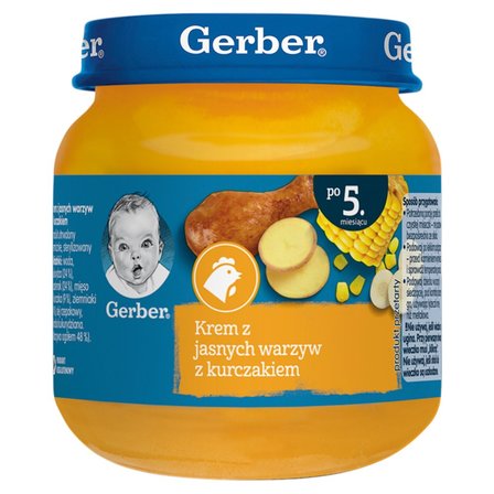 Gerber Krem z jasnych warzyw z kurczakiem po 5. miesiącu 125 g (1)