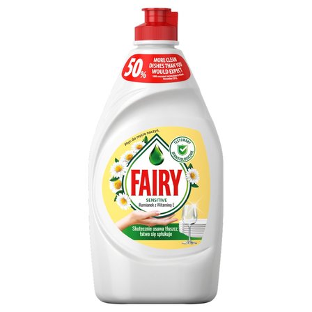 Fairy Skóra wrażliwa Chamomile & Vitamin E Płyn do mycia naczyń, delikatny dla skóry 450 ML (1)
