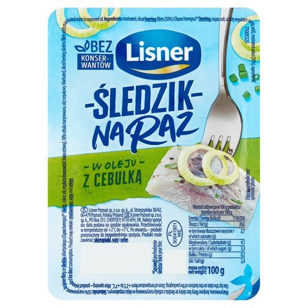 Lisner Śledzik na raz w oleju z cebulką 100 g (1)