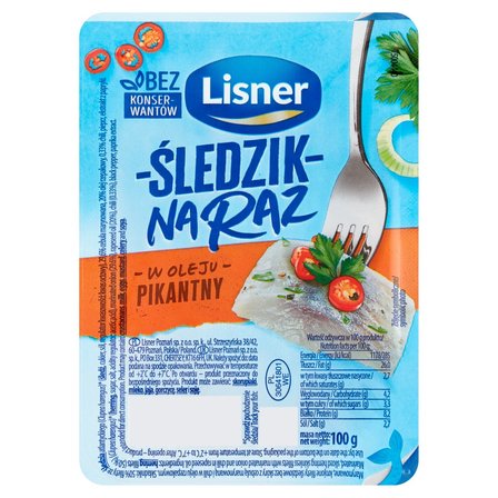 Lisner Śledzik na raz w oleju pikantny 100 g (1)