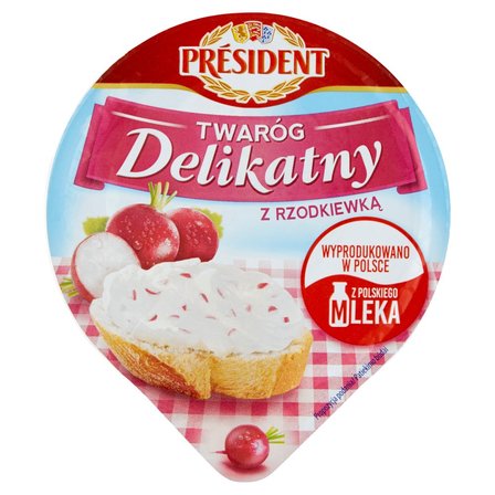 Président Twaróg Delikatny z rzodkiewką 150 g (1)