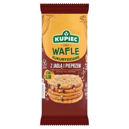 Kupiec Wafle kukurydziane z jagłą i pieprzem extra cienkie 105 g (20 sztuk) (1)