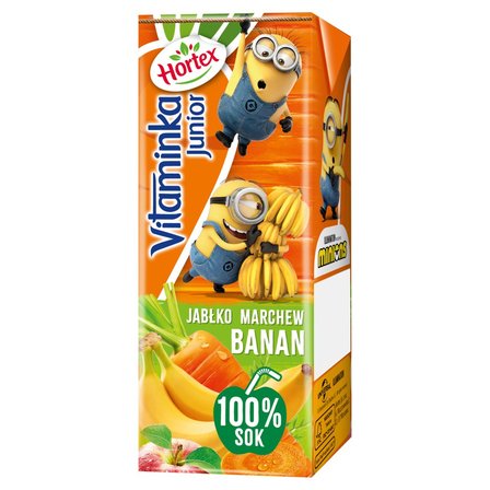 Hortex Vitaminka Junior Sok 100 % jabłko marchew banan 200 ml (1)