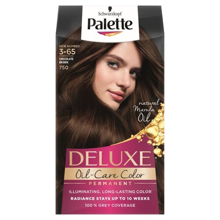 Palette Deluxe Oil-Care Color Farba do włosów 750 (3-65) czekoladowy brąz (1)