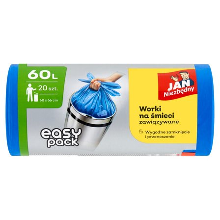 Jan Niezbędny Easy Pack Worki na śmieci zawiązywane 60 l 20 sztuki (1)