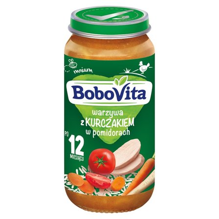 BoboVita Warzywa z kurczakiem w pomidorach po 12 miesiącu 250 g (1)