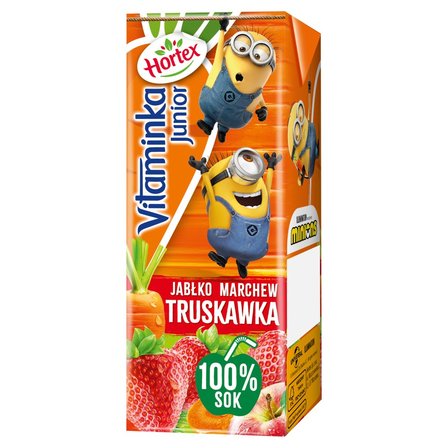 Hortex Vitaminka Junior Sok 100 % jabłko marchew truskawka 200 ml (1)