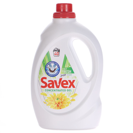 Savex liquid 2 w 1 fresh płynny detergent do tkanin białych i kolorowych 2,2l (1)