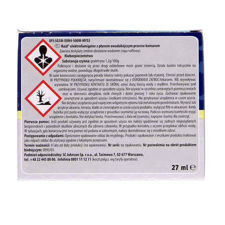 Raid Family Elektrofumigator z płynem owadobójczym bezzapachowy 27 ml (4)