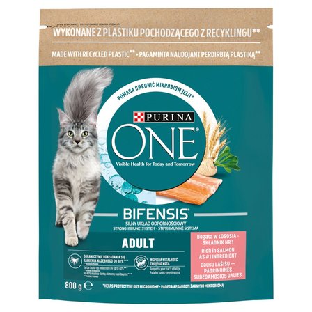 PURINA ONE Adult Karma dla kotów bogata w łososia 800 g (1)