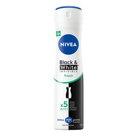 Black&White Invisible Fresh Antyperspirant Spray 150 ml (1)