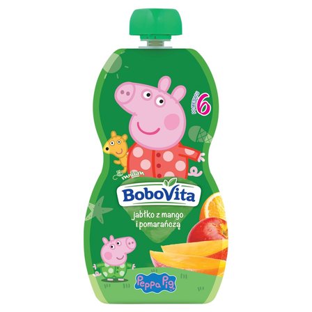 BoboVita Peppa Pig Mus jabłko z mango i pomarańczą po 6 miesiącu 100 g (1)