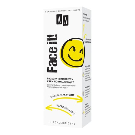 AA Face It! Przeciwtrądzikowy krem normalizujący 40 ml (5)