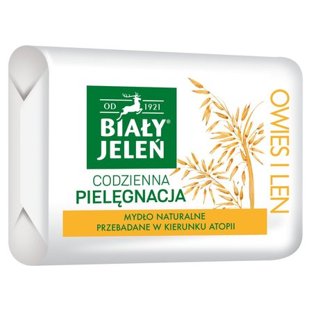 Biały Jeleń Mydło naturalne owies i len 100 g (1)