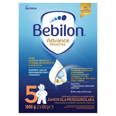 Bebilon 5 Advance Pronutra Junior Formuła na bazie mleka dla przedszkolaka 1000 g (2 x 500 g) (1)