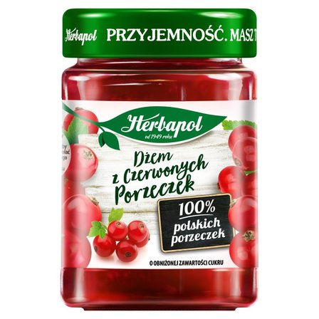 Herbapol Dżem z czerwonych porzeczek o obniżonej zawartości cukru 280 g (1)